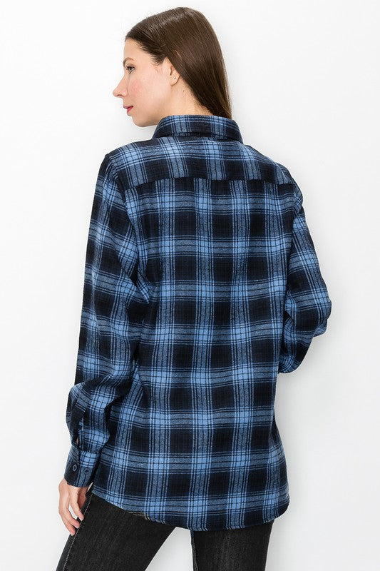 Boyfriend Oversize Checker Plaid Flannel - Faylinn & Co