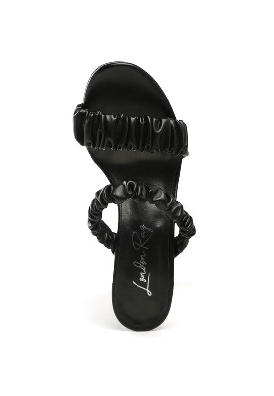 QUALIE GATHERED AROUND SLIP-ON HEELED SANDAL - Faylinn & Co