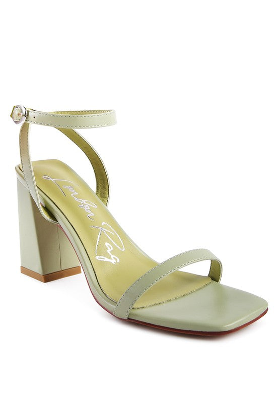Block Heel Ankle Strap Sandals - Faylinn & Co
