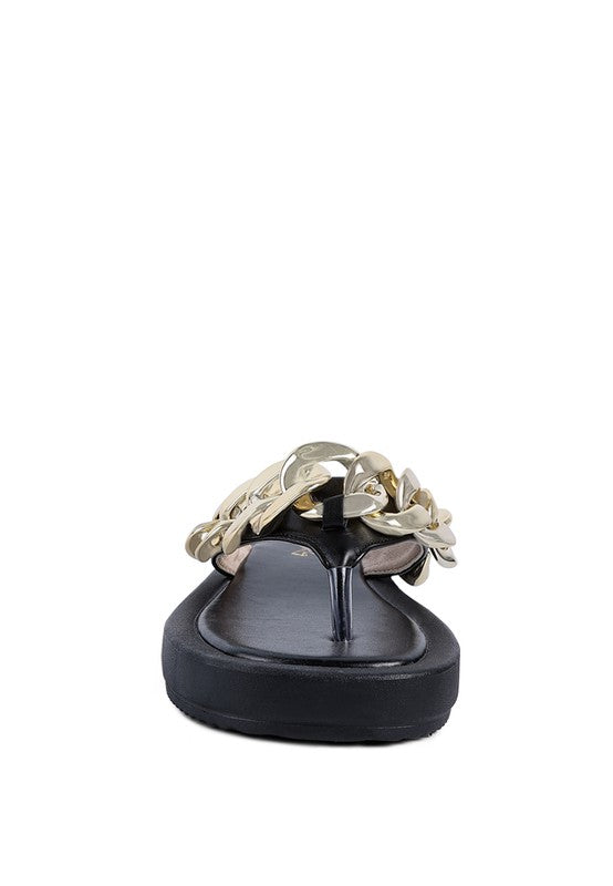 Zing Link Chain Thong Flats - Faylinn & Co