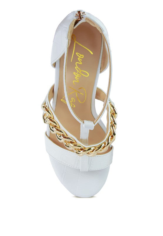 BONITA METAL CHAIN ZIP UP SANDAL - Faylinn & Co