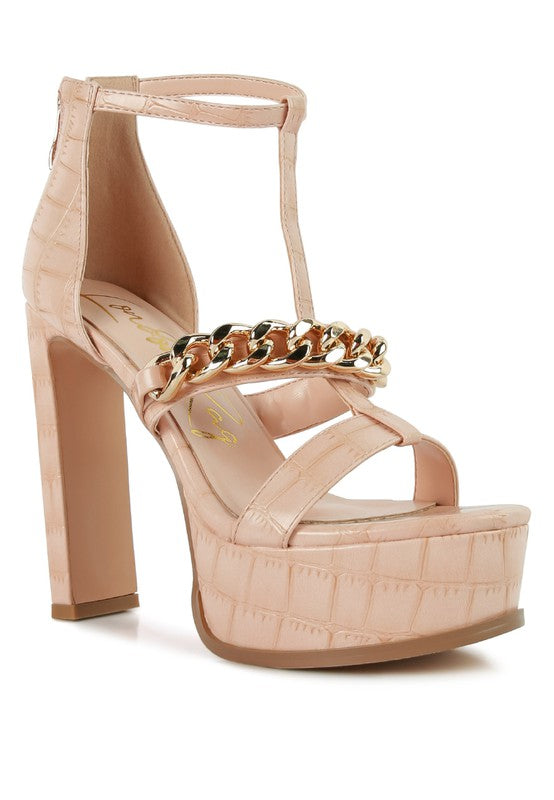 BONITA METAL CHAIN ZIP UP SANDAL - Faylinn & Co