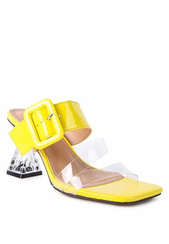 CITY GIRL PRINTED MID HEEL SLIDE SANDALS - Faylinn & Co