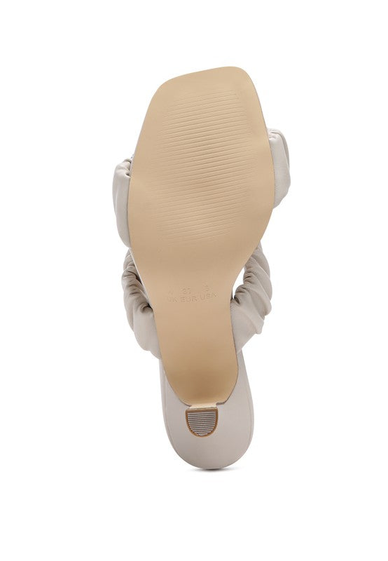 LADY LYNN GATHER AROUND SLIP-ON HEELED SANDAL - Faylinn & Co