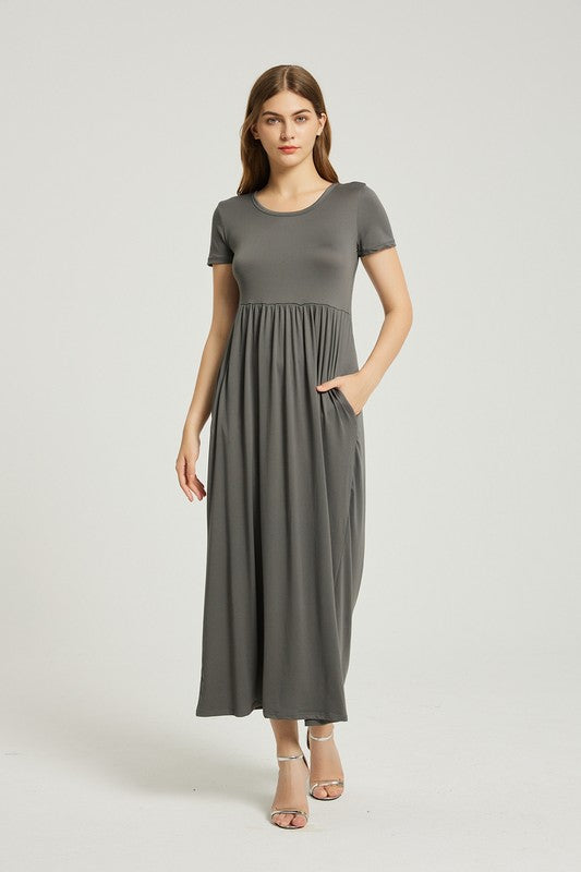 Women's Summer Casual Maxi Dress With Pocket - Faylinn & Co