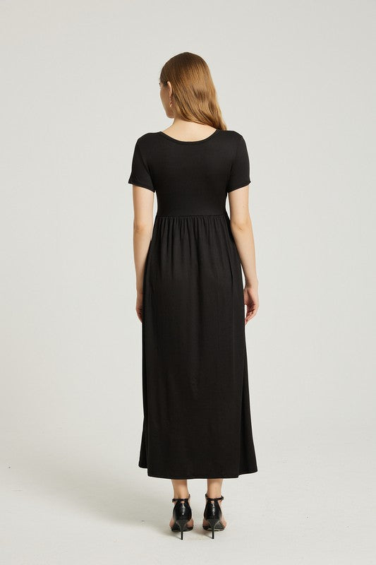 Women's Summer Casual Maxi Dress With Pocket - Faylinn & Co