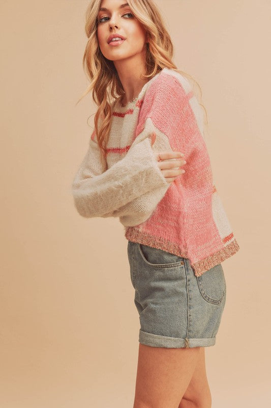 Mona Knit Stripe Pullover Sweater - Faylinn & Co
