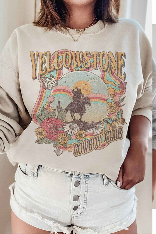 YELLOWSTONE COWBOY CLUB SWEATSHIRT PLUS SIZE - Faylinn & Co