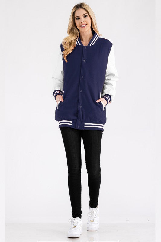 Boyfriend OverSize Letteman Jacket - Faylinn & Co