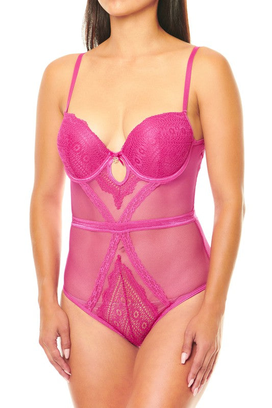 Lace And Netting Teddy - Faylinn & Co