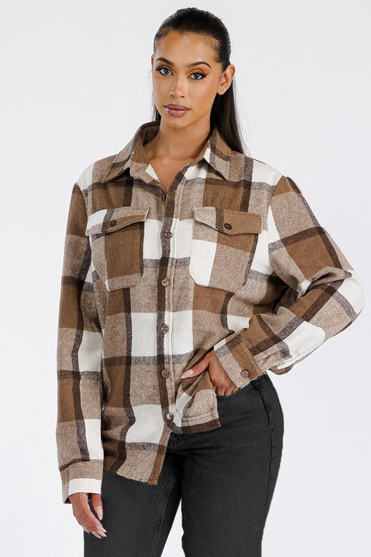 Boyfriend Oversized Soft Flannel Shacket - Faylinn & Co
