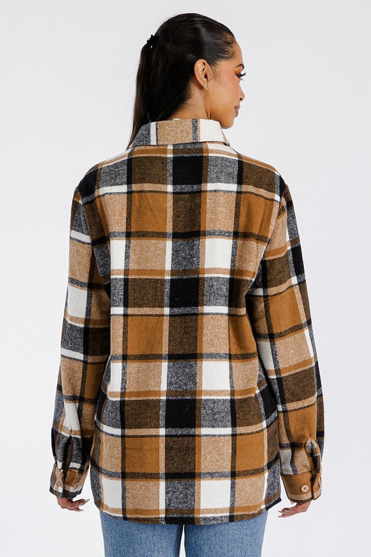 Boyfriend Oversized Soft Flannel Shacket - Faylinn & Co