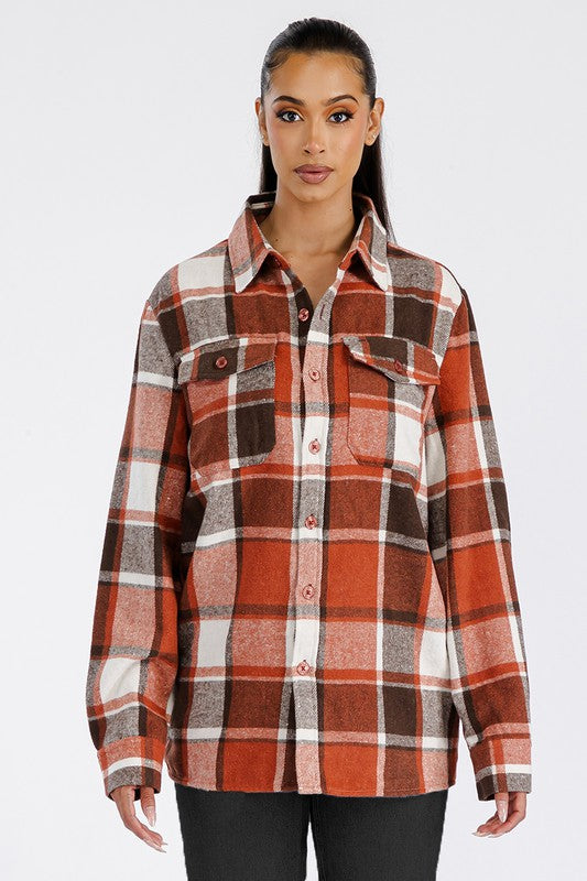 Boyfriend Oversized Soft Flannel Shacket - Faylinn & Co