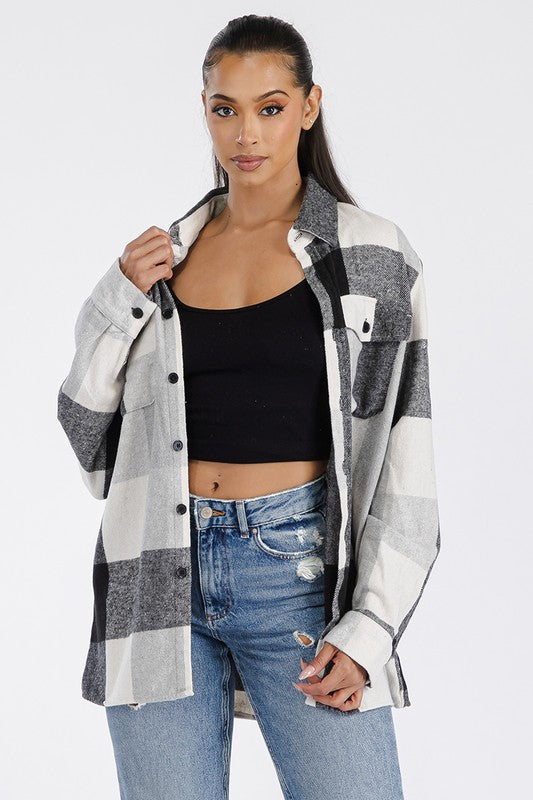 Boyfriend Oversized Soft Flannel Shacket - Faylinn & Co