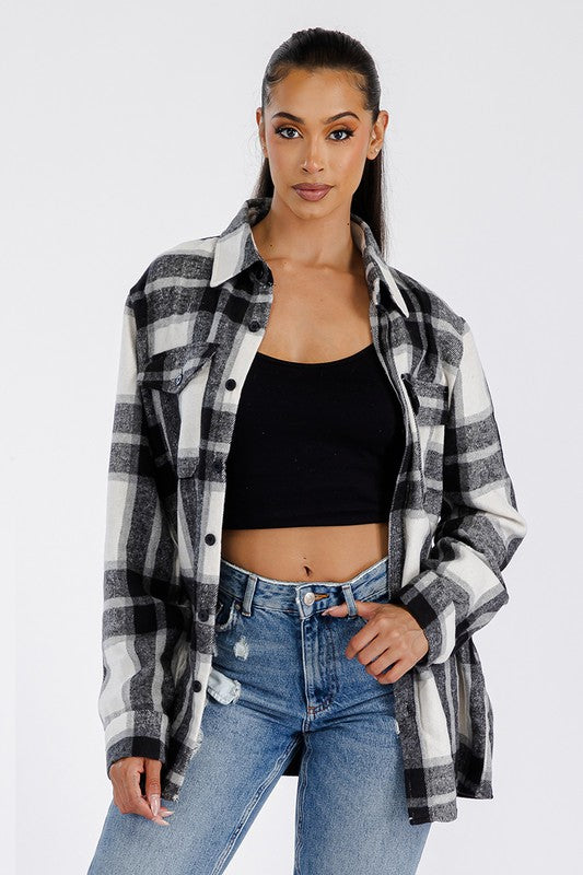 Boyfriend Oversized Soft Flannel Shacket - Faylinn & Co
