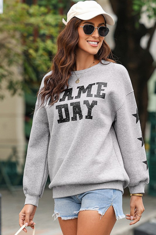 Black Game Day Graphic Sweatshirt - Faylinn & Co