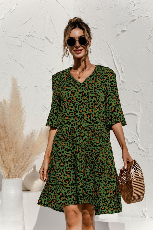 Tiered short sleeve dress - Faylinn & Co