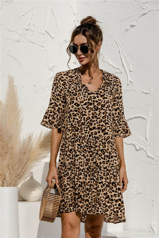 Tiered short sleeve dress - Faylinn & Co
