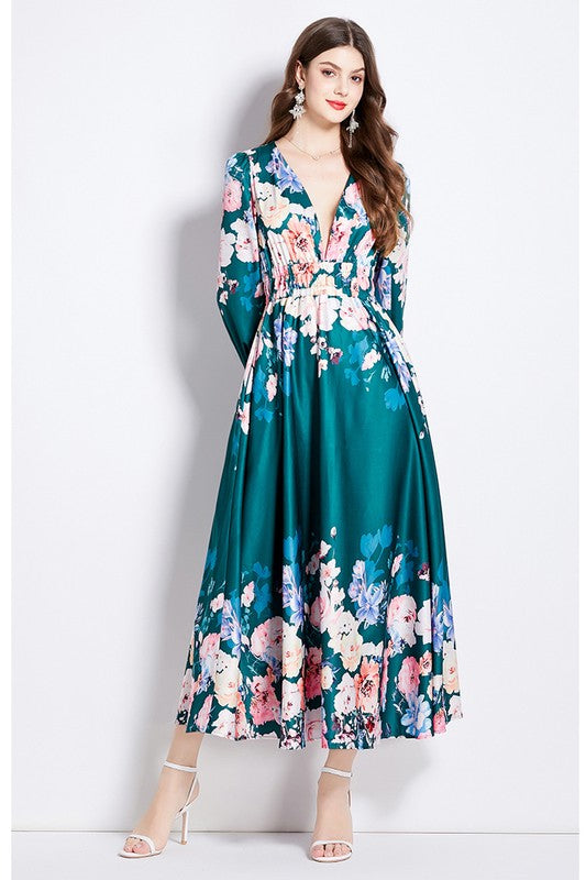 WOMEN FASHION CHIFFON MAXI DRESS - Faylinn & Co
