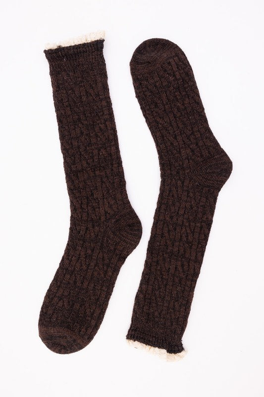 Autumn Vibes Ribbed Ruffle-Trim Socks - Faylinn & Co