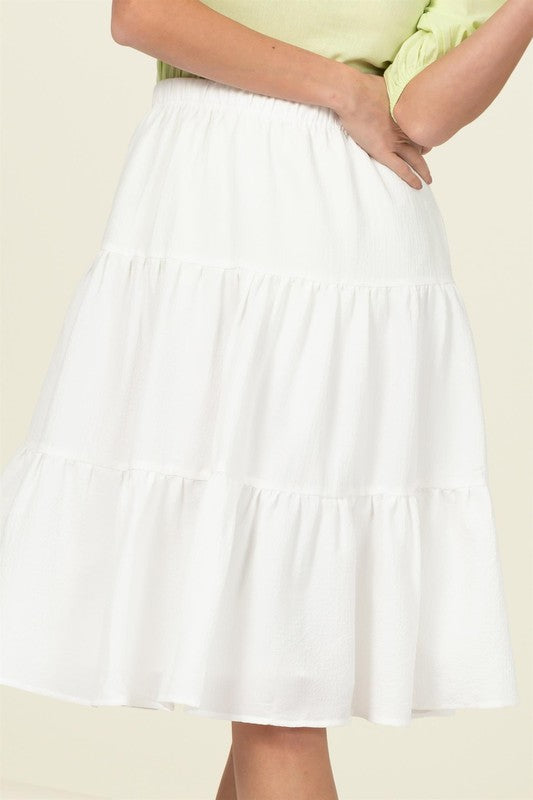 Call It a Day Tiered Midi Skirt - Faylinn & Co