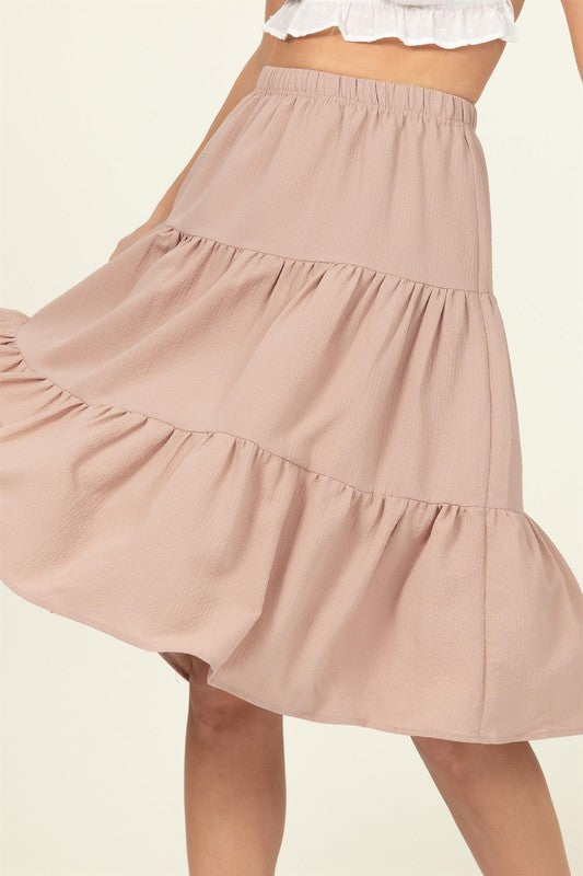 Call It a Day Tiered Midi Skirt - Faylinn & Co