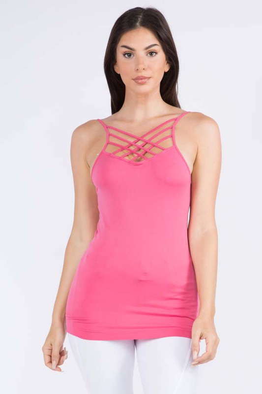 Womens Seamless Triple Criss-Cross Front Cami - Faylinn & Co