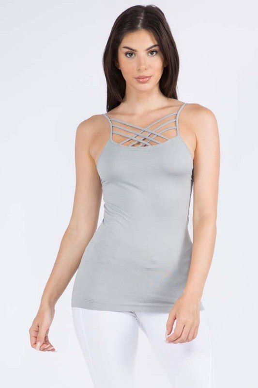 Womens Seamless Triple Criss-Cross Front Cami - Faylinn & Co