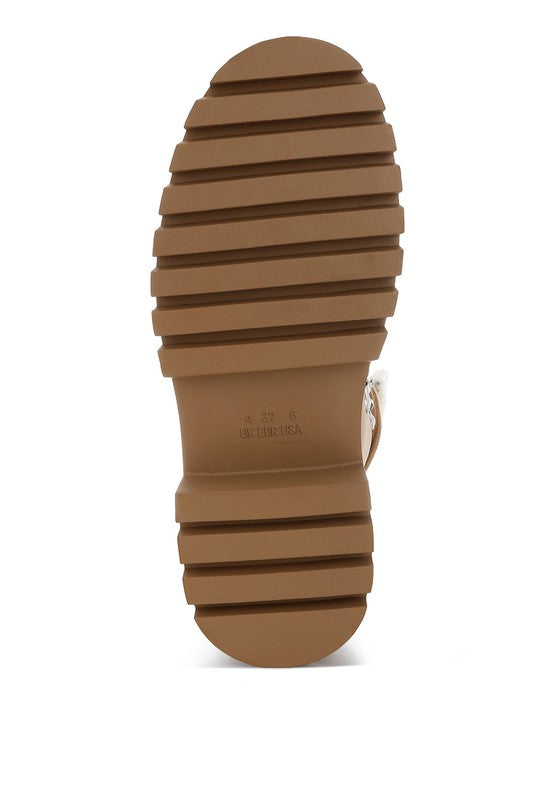 Omul Fleece & Faux Leather Boots - Faylinn & Co