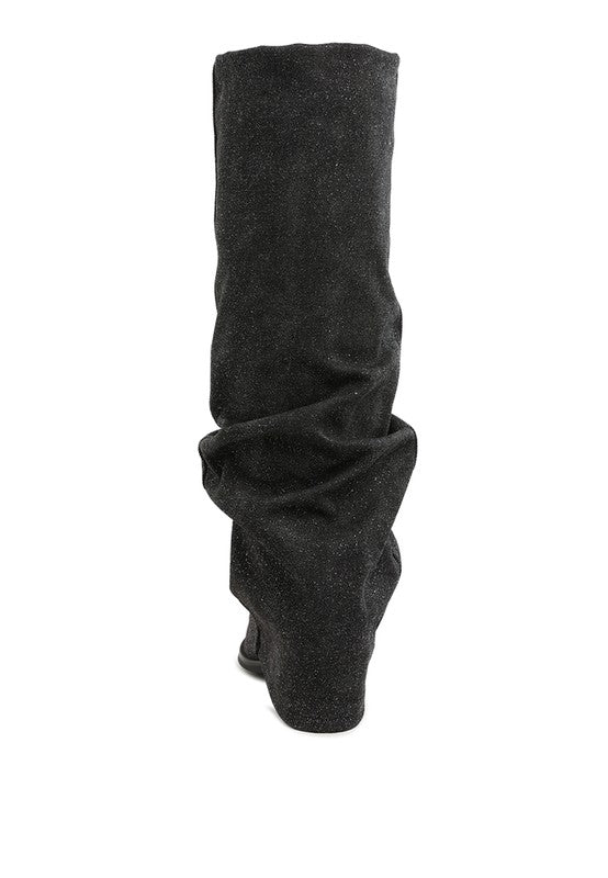 Capella Fold-Over Slouchy Denim Boot - Faylinn & Co