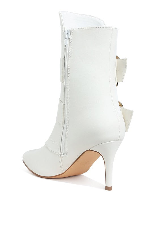Ebera Chunky Buckle Strap Ankle Boots - Faylinn & Co