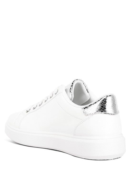 Claude Faux Leather Back Panel Detail Sneakers - Faylinn & Co