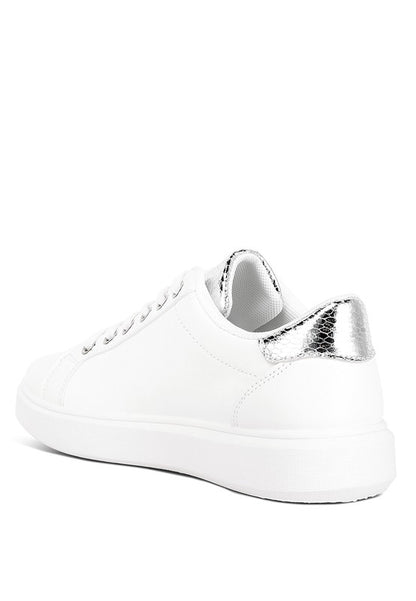 Claude Faux Leather Back Panel Detail Sneakers - Faylinn & Co