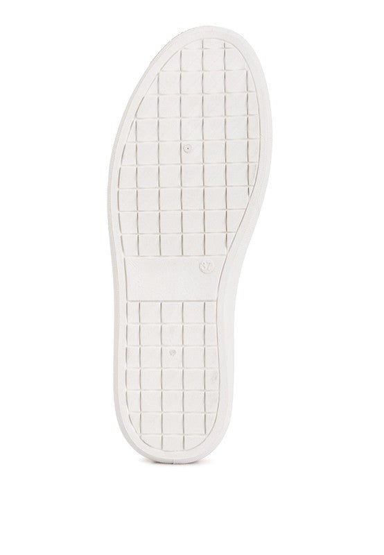 Claude Faux Leather Back Panel Detail Sneakers - Faylinn & Co