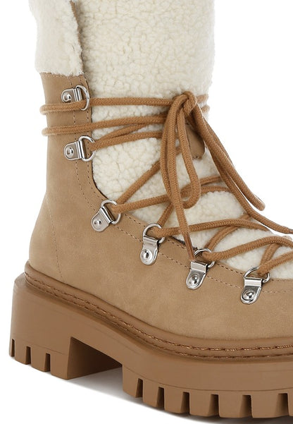 Omul Fleece & Faux Leather Boots - Faylinn & Co