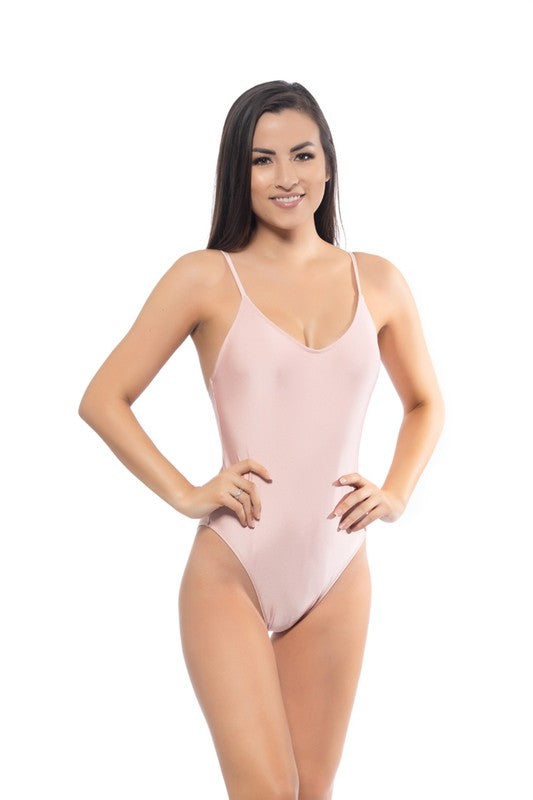 SOLID PINK BASIC SCOOP ONE PIECE SWIMSUIT - Faylinn & Co