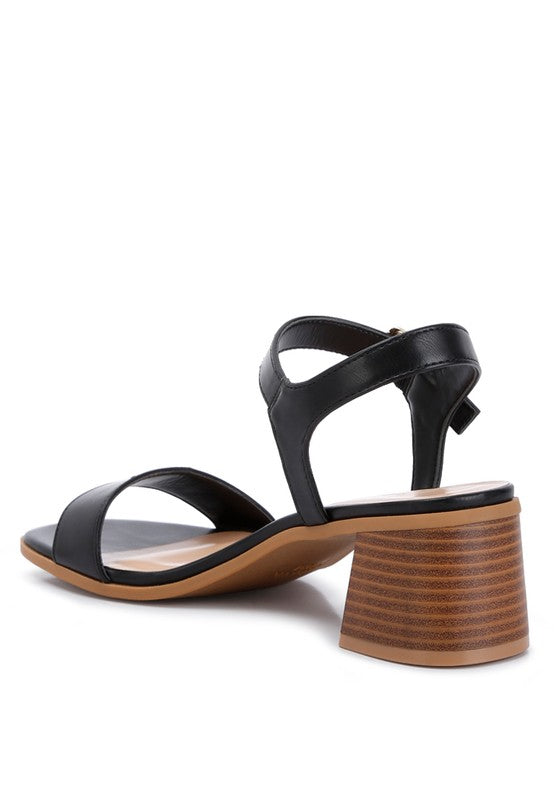 Varya Stacked Heel Sandals - Faylinn & Co