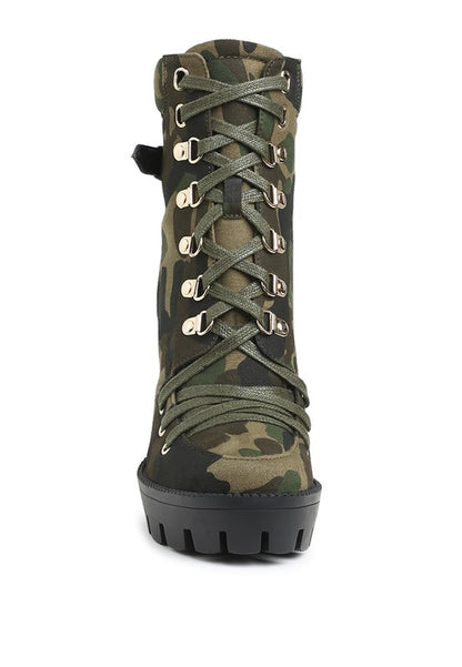 Palmetto Camouflage Ankle Boots - Faylinn & Co