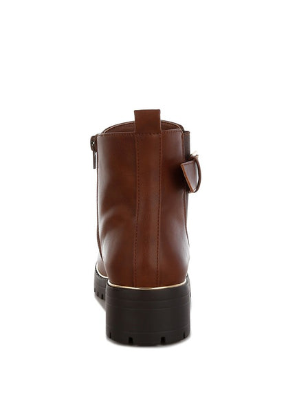 Antorin Chunky Buckle Detail Ankle Boots - Faylinn & Co