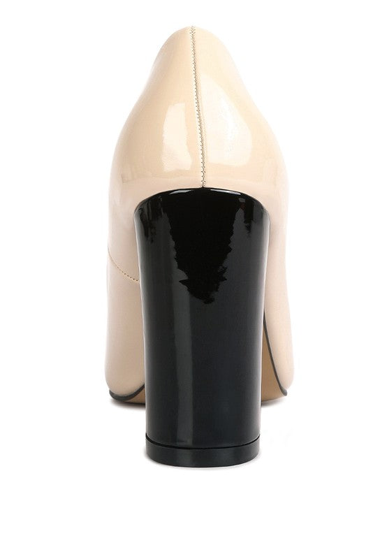KAMIRA BLOCK HEELED FORMAL PUMPS - Faylinn & Co