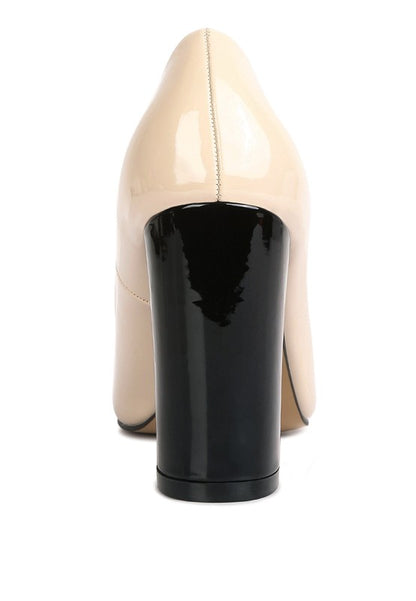 KAMIRA BLOCK HEELED FORMAL PUMPS - Faylinn & Co