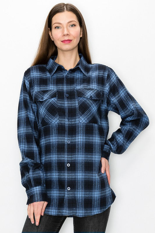 Boyfriend Oversize Checker Plaid Flannel - Faylinn & Co