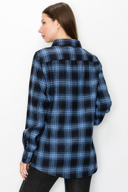 Boyfriend Oversize Checker Plaid Flannel - Faylinn & Co