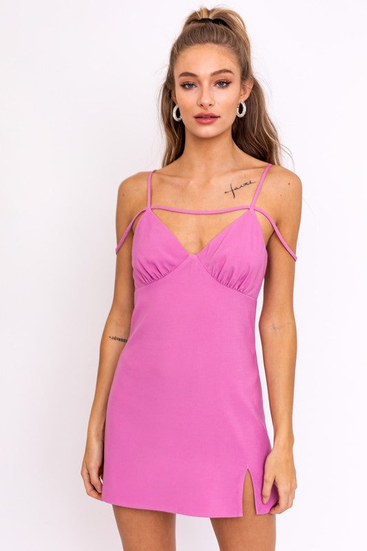 Strap Detail Mini Dress - Faylinn & Co