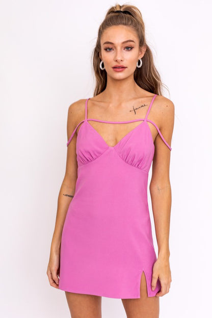 Strap Detail Mini Dress - Faylinn & Co