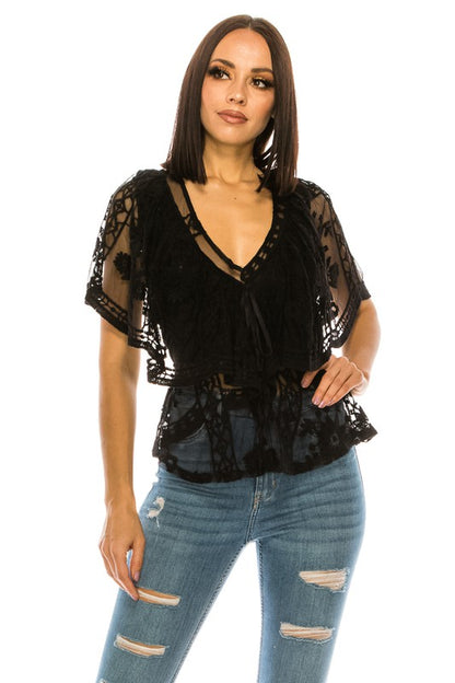 Lace Black Top - Faylinn & Co