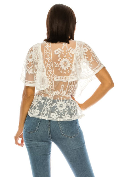Lace White Top - Faylinn & Co