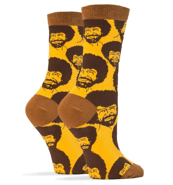 Bob Ross Flash Mob - Women's Funny Crew Socks - Faylinn & Co