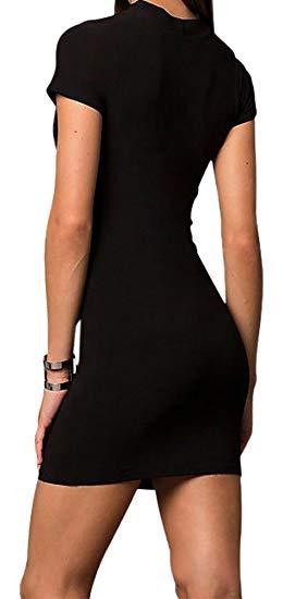 CAGE FRONT SHORT SLEEVE PARTY DRESS WITH CHOKER - Faylinn & Co