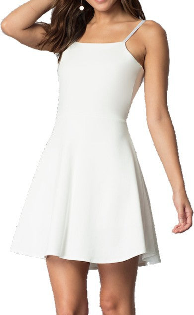JUNIORS TIE BACK FLARE DRESS - Faylinn & Co
